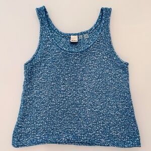 Roxy Blue Speckled Knit Tank Top – Soft & Textured Surf Style Women's Size S